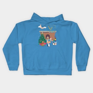 Christmas fireplace Kids Hoodie